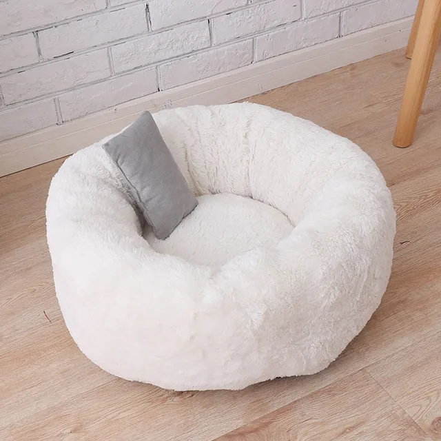 Уютная флисовая круглая подстилка для домашних животных Anit-skip